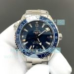 OVS Factory Super Clone Omega Seamaster Planet Ocean GMT Blue Face Stainless Steel Watch 